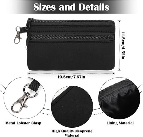 حافظة نظارات مزدوجة للنساء والرجال، حافظة نظارات ناعمة خفيفة الوزن من النيوبرين المحمولة، أزواج متعددة مع خطاف تعليق معدني بسحاب للإغلاق in Kuwait