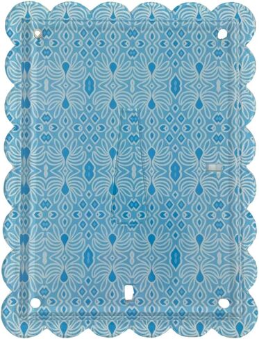 Scalloped Magnetic Acrylic Picture Frame, Geometric Blue and White, 5x7, Grandmillennial Geometric Art Pattern, Holds Vertical or Horizontal Photos in Kuwait