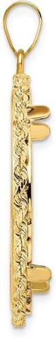 14k Yellow Gold Polished Rope 27.0mm Prong Coin Bezel Pendant in Saudi Arabia