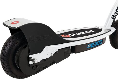 رازور سكوتر كهربائي E300 - اطارات مملوءة بالهواء مقاس 9 انش، حتى 15 ميل في الساعة ونطاق 10 اميال، ابيض/ازرق in Kuwait