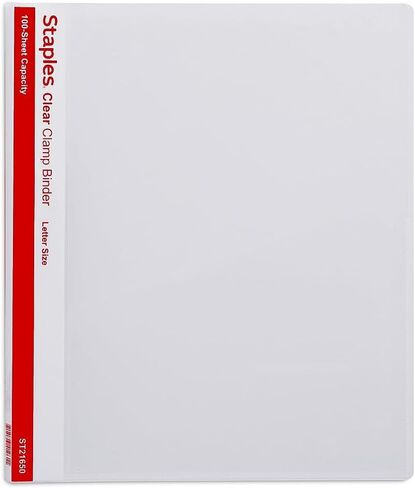 Staples Clear Clamp Binder – Punchless Report Cover for Presentations and Documents in Saudi Arabia