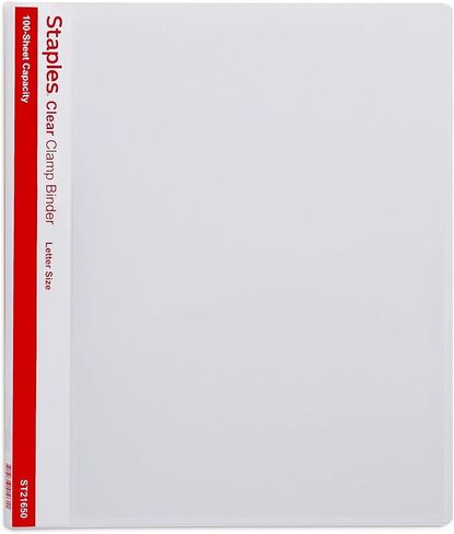 Staples Clear Clamp Binder – Punchless Report Cover for Presentations and Documents in Saudi Arabia