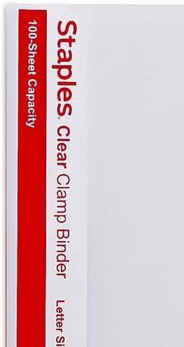 Staples Clear Clamp Binder – Punchless Report Cover for Presentations and Documents in Saudi Arabia