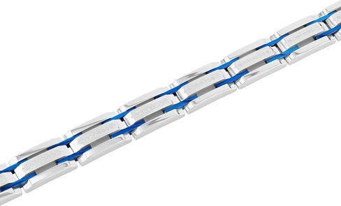 Men's Stainless Steel Blue Bracelet 8.5 Inches Fashion Accessory in Saudi Arabia