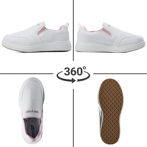 Slip-On Waterproof Non-Slip Wide Width Shoes for Women with Arch Support, Oil Resistant Lightweight Work Sneakers for Kitchen, Restaurant, Chefs, Food Service & Nursing Staff in Saudi Arabia