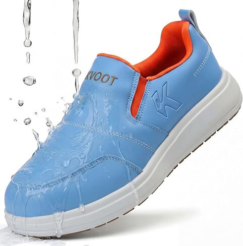 Slip-On Waterproof Non-Slip Wide Width Shoes for Women with Arch Support, Oil Resistant Lightweight Work Sneakers for Kitchen, Restaurant, Chefs, Food Service & Nursing Staff in Saudi Arabia