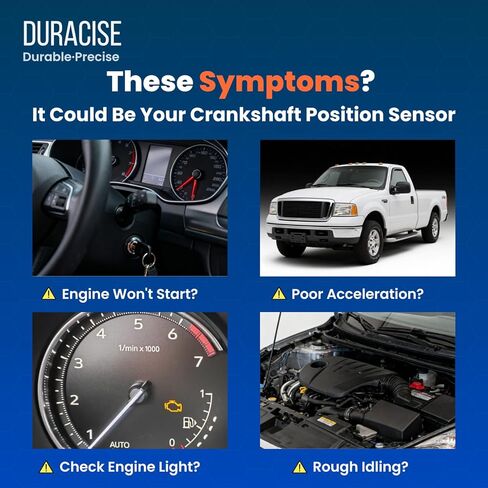 مستشعر موضع العمود المرفقي من DURACISE متوافق مع 1997-2010 Ford F-150، Explorer، Expedition، E-150، Crown Victoria، Mustang و1998-2014 Lincoln Navigator، Town Car | صانع المعدات الأصلية #1W7E6C315AA، 1W7Z6C315AB in Kuwait