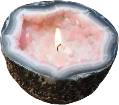 Creative Resin Candle Bowl Tabletop Decoration Balcony Courtyard Aromatherapy Holder(Pink,Large) in Saudi Arabia