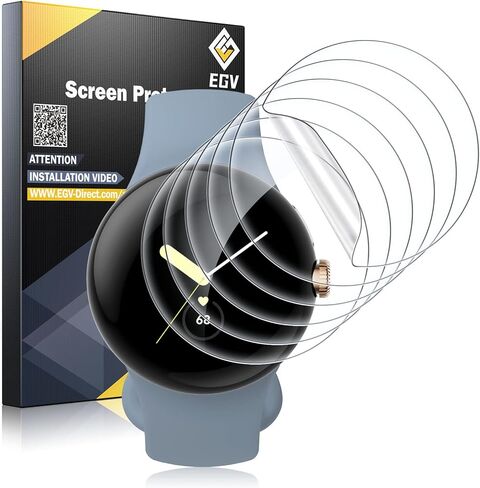 [2 Pack] EGV Case Compatible for Samsung Galaxy Watch Active 2 44mm【Not for Active 4 44MM】, Case with Screen Protector [Tempered Glass] Full Around Hard PC Protective Case - Matte Black in Kuwait