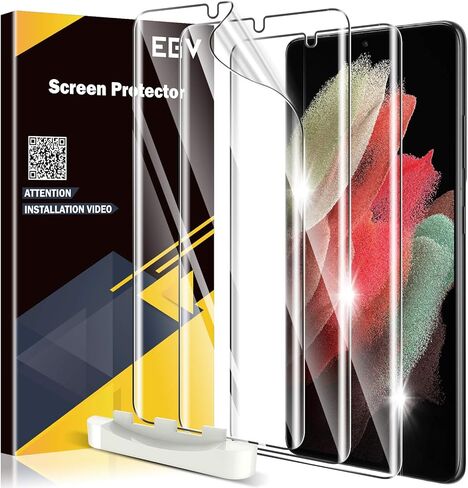 [2 Pack] EGV Case Compatible for Samsung Galaxy Watch Active 2 44mm【Not for Active 4 44MM】, Case with Screen Protector [Tempered Glass] Full Around Hard PC Protective Case - Matte Black in Kuwait
