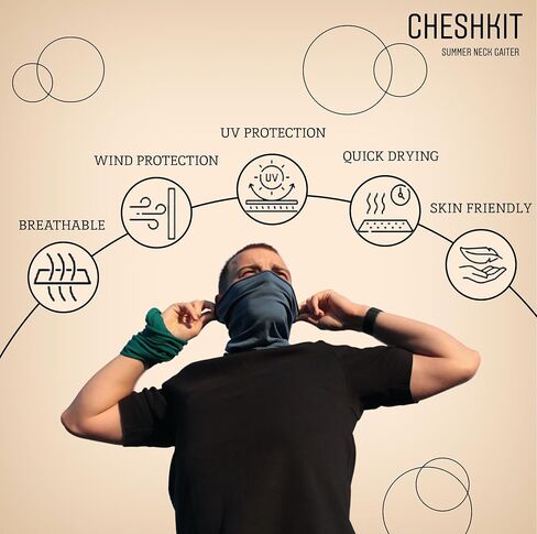 قناع رقبة صيفي من القطن العضوي المسامي للرجال والنساء للحماية من الأشعة فوق البنفسجية - وشاح للوجه للأنشطة الخارجية (مرجاني حي، متوسط، عبوتان) in Kuwait