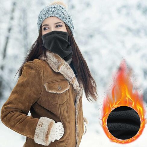 4PCSWinter Drawstring Headscarf Fleece Sweat Absorbent Neck Gaiter Windproof Cold Weather Scarf for Men and Women in Saudi Arabia