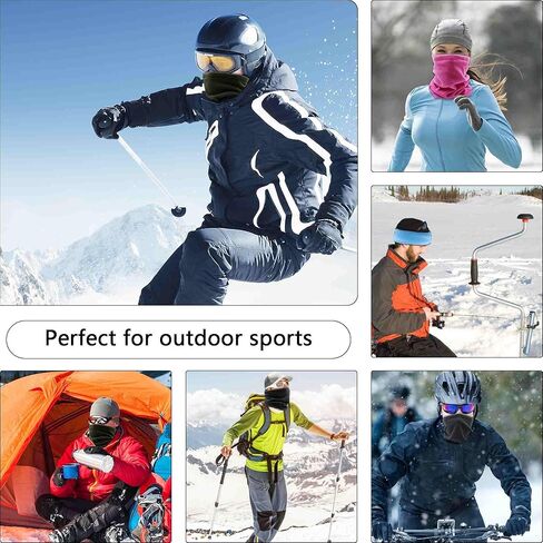 4PCSWinter Drawstring Headscarf Fleece Sweat Absorbent Neck Gaiter Windproof Cold Weather Scarf for Men and Women in Saudi Arabia