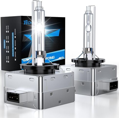 مصابيح D3S HID، 6000K أبيض بارد 35 وات شعاع عالٍ/منخفض، استبدال 66340 42403 42302 42302C1 مصابيح زينون، قاعدة دعامات ألومنيوم، حزمة من 2 in Kuwait