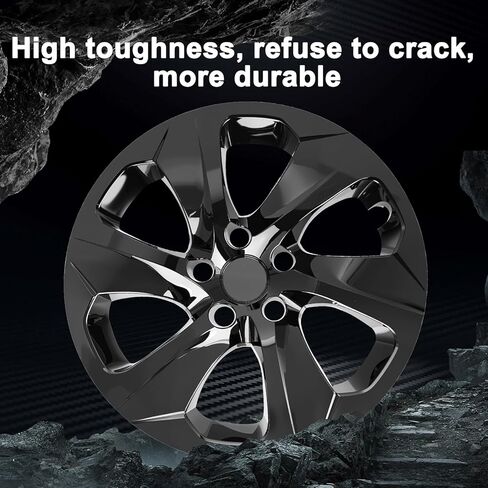 أغطية المحور متوافقة مع Toyota RAV4 2019-2024؛ أغطية عجلات مقاس 17 بوصة؛ مجموعة من 4 عبوات (أسود لامع) in Kuwait