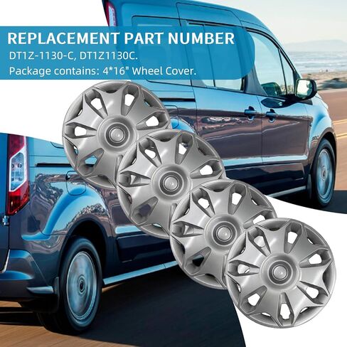 Generic DT1Z-1130-C DT1Z1130C أغطية العجلات متوافقة مع 2014-2020 Ford Transit Connect 16 بوصة مجموعة أغطية العجلات/العجلات، فضي (مجموعة من 4)# DT1Z-1130-C,DT1Z1130C in Kuwait