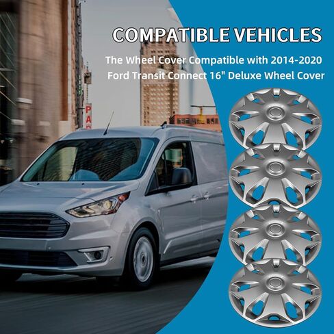 Generic DT1Z-1130-C DT1Z1130C أغطية العجلات متوافقة مع 2014-2020 Ford Transit Connect 16 بوصة مجموعة أغطية العجلات/العجلات، فضي (مجموعة من 4)# DT1Z-1130-C,DT1Z1130C in Kuwait