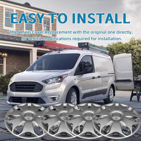 Generic DT1Z-1130-C DT1Z1130C أغطية العجلات متوافقة مع 2014-2020 Ford Transit Connect 16 بوصة مجموعة أغطية العجلات/العجلات، فضي (مجموعة من 4)# DT1Z-1130-C,DT1Z1130C in Kuwait