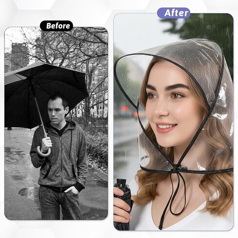 6 Pcs Waterproof Rain Bonnet with Visor, Reusable Foldable Rain Hat for Women Men Waterproof, Plastic Rains Hood for Protecting Hairstyles During Outdoor Activities, Travel, Commuting Black, White in Saudi Arabia