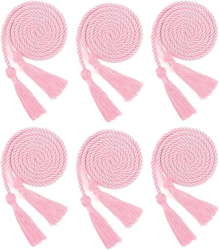 6 Pieces Graduation Honor Cords 2026- Pink Honor Cords Bulk, Graduation Cord with Tassel, Light Pink 67 Inch Long Braided Cord, Graduations Accessories for Students Bachelor Gown Master or PhD Gown in Kuwait