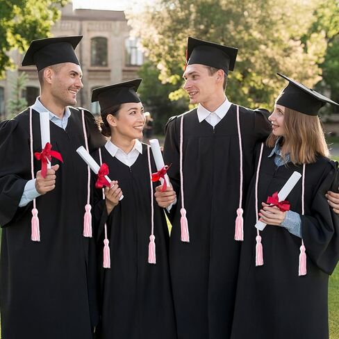 6 Pieces Graduation Honor Cords 2026- Pink Honor Cords Bulk, Graduation Cord with Tassel, Light Pink 67 Inch Long Braided Cord, Graduations Accessories for Students Bachelor Gown Master or PhD Gown in Kuwait