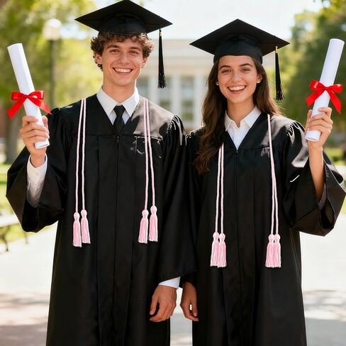 6 Pieces Graduation Honor Cords 2026- Pink Honor Cords Bulk, Graduation Cord with Tassel, Light Pink 67 Inch Long Braided Cord, Graduations Accessories for Students Bachelor Gown Master or PhD Gown in Kuwait