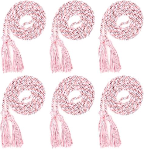 6 Pieces Graduation Honor Cords 2026- Pink Honor Cords Bulk, Graduation Cord with Tassel, Light Pink 67 Inch Long Braided Cord, Graduations Accessories for Students Bachelor Gown Master or PhD Gown in Kuwait