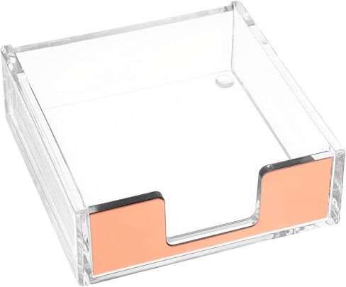 Sticky Note Holder, Gold Clear Acrylic Note Pad Holders Sticky Notes Dispenser Memo Dispenser Case for Desk Office School Aesthetic Supplies Accessories (Rose Gold) in Saudi Arabia