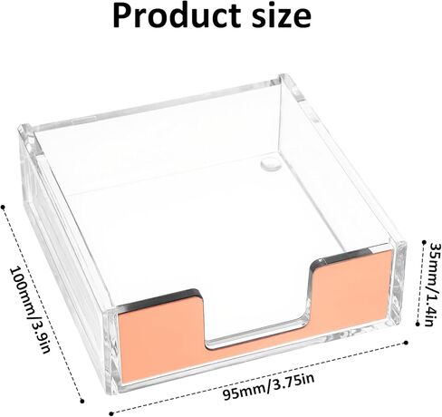 Sticky Note Holder, Gold Clear Acrylic Note Pad Holders Sticky Notes Dispenser Memo Dispenser Case for Desk Office School Aesthetic Supplies Accessories (Rose Gold) in Saudi Arabia