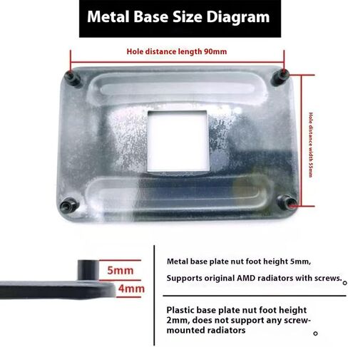 لوحة خلفية AM4، مجموعة لوحة قاعدة معدنية وإبزيم للوحة الأم AM4، دعامة مبدد حرارة وحدة المعالجة المركزية، فتحات تثبيت اللوحة الأم متينة، مناسبة لاستبدال اللوحات الخلفية البلاستيكية الأصلية. in Kuwait