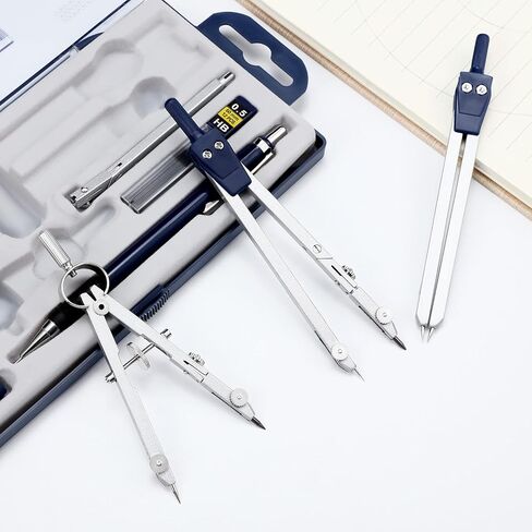 Outus 13 Pcs Geometry Set for Students Math Protractor Compass with Rulers Mechanical Pencil Lead Refills Storage Box of Protractors Kit for School Class Student Drafting Drawing in Kuwait