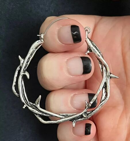 PAIR of Unique Twisted Thorn Hoop Earrings, Use As Regular Earrings or Through Tunnels - 20g - Body Jewelry in Saudi Arabia