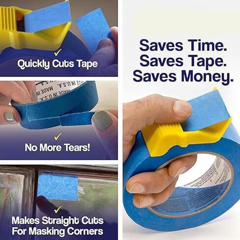 Tape Cap Compact Tape Dispenser 3-Pack for 1 Inch Tape | DIY Painting Accessories | Tool for Tape Corners, Labels, Arts & Crafts, Home Projects & More in Kuwait