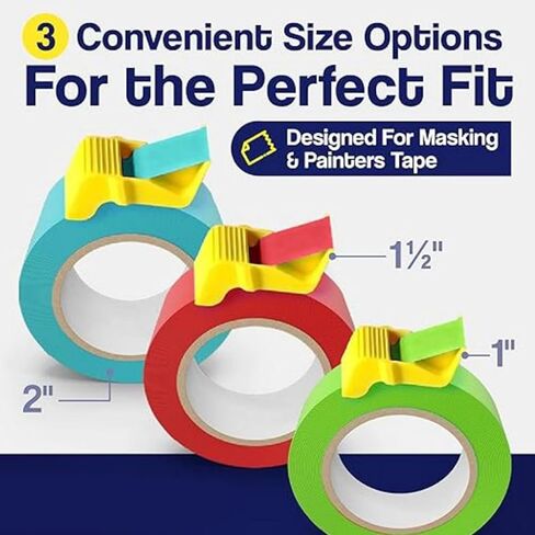 Tape Cap Compact Tape Dispenser 3-Pack for 1 Inch Tape | DIY Painting Accessories | Tool for Tape Corners, Labels, Arts & Crafts, Home Projects & More in Kuwait