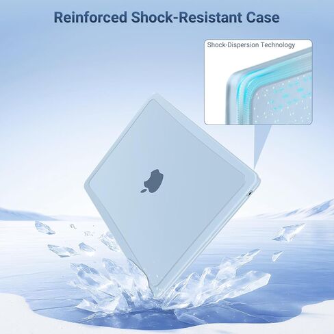 حافظة MOSISO متوافقة مع جهاز MacBook Air 13 بوصة 2026 2025 2024 2023 2022 M4 A3240 M3 A3113 M2 A2681، حافظة صلبة مقاومة للكسر مع محيط غير لامع لجهاز MacBook Air 13.6 بوصة، أزرق سماوي in Saudi Arabia