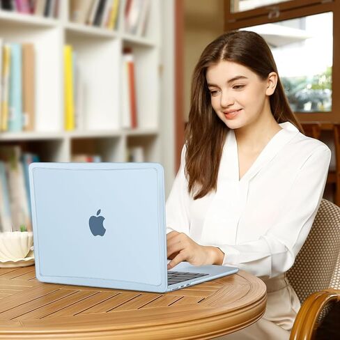 حافظة MOSISO متوافقة مع جهاز MacBook Air 13 بوصة 2026 2025 2024 2023 2022 M4 A3240 M3 A3113 M2 A2681، حافظة صلبة مقاومة للكسر مع محيط غير لامع لجهاز MacBook Air 13.6 بوصة، أزرق سماوي in Saudi Arabia