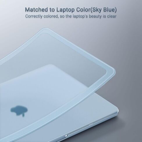 حافظة MOSISO متوافقة مع جهاز MacBook Air 13 بوصة 2026 2025 2024 2023 2022 M4 A3240 M3 A3113 M2 A2681، حافظة صلبة مقاومة للكسر مع محيط غير لامع لجهاز MacBook Air 13.6 بوصة، أزرق سماوي in Saudi Arabia