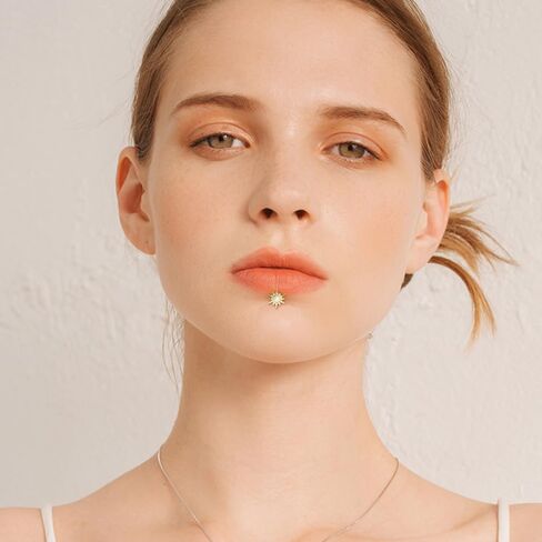 16G تشيكوسلوفاكيا نجمة Labret مونرو الشفاه خواتم G23 التيتانيوم الداخلية Threadless كريستال الشمس زهرة الغضروف الزنمة اللولب أقراط الأنف الدائري الجسم مثقوب مجوهرات عيد ميلاد لذيذ للنساء الرجال شريط طول 8 مم in Saudi Arabia
