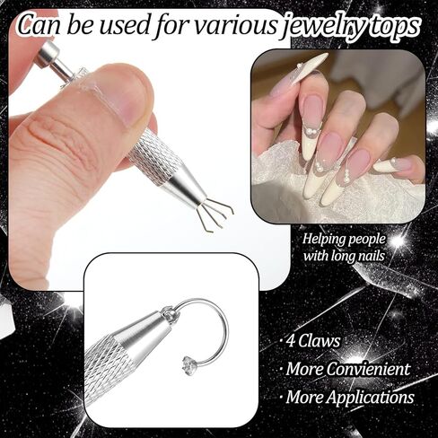 18G Horseshoe Nose Ring Stainless Steel Double Gem Horse Studs Ring Hoop Silver Internally Threaded Piercing for Flat Back Helix Cartilage Lip with Piercing Ball Grabber Tool in Saudi Arabia