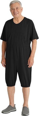 Adaptive Clothing for Men, Anti-Strip Back-Zip Cotton Romper, Elderly Care Onesie for Special Needs and Disabilities in Kuwait