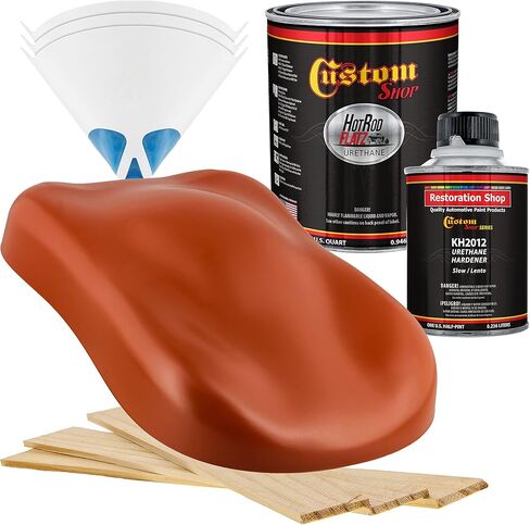 Custom Shop - Oxide Red - Hot Rod Flatz Flat Matte Satin Urethane Auto Paint - Complete Quart Paint Kit - Professional Low Sheen Automotive, Car Truck Coating, 4:1 Mix Ratio in Saudi Arabia
