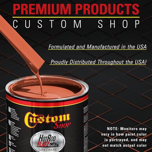 Custom Shop - Oxide Red - Hot Rod Flatz Flat Matte Satin Urethane Auto Paint - Complete Quart Paint Kit - Professional Low Sheen Automotive, Car Truck Coating, 4:1 Mix Ratio in Saudi Arabia