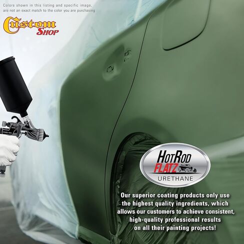 Custom Shop - Rally Green Metallic - Hot Rod Flatz Flat Matte Satin Urethane Auto Paint - Complete Quart Paint Kit - Professional Low Sheen Automotive, Car Truck Coating, 4:1 Mix Ratio in Saudi Arabia