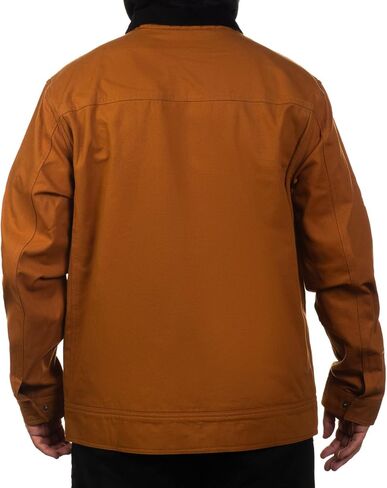 Sullen Men's Survivalist Duck Canvas Jacket Tattoo Lifestyle Hooded Button Up Outdoor Jacket (US, Alpha, Large, Regular, Regular, Dark Gold) in Saudi Arabia