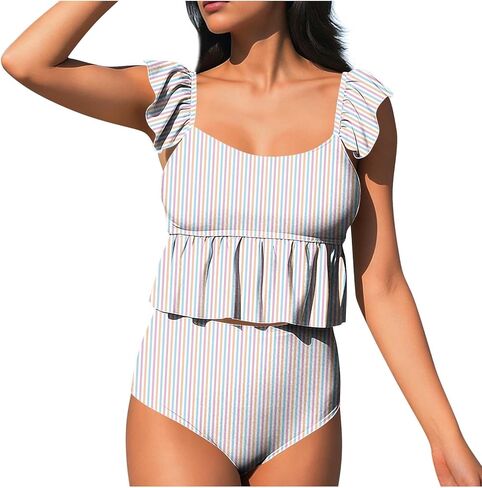 Two Piece Tankini Swimsuits for Women 2026 Tummy Control Blouson Modest Bathing Suit Summer Vacation Beach Swimwear in Saudi Arabia
