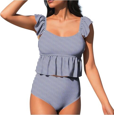 Two Piece Tankini Swimsuits for Women 2026 Tummy Control Blouson Modest Bathing Suit Summer Vacation Beach Swimwear in Saudi Arabia