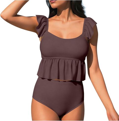 Two Piece Tankini Swimsuits for Women 2026 Tummy Control Blouson Modest Bathing Suit Summer Vacation Beach Swimwear in Saudi Arabia