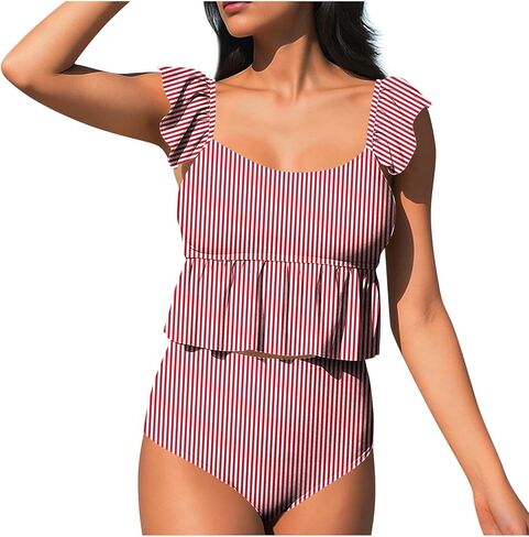 Two Piece Tankini Swimsuits for Women 2026 Tummy Control Blouson Modest Bathing Suit Summer Vacation Beach Swimwear in Saudi Arabia