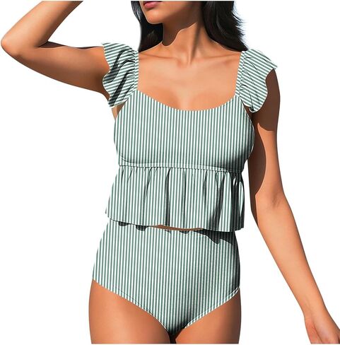 Two Piece Tankini Swimsuits for Women 2026 Tummy Control Blouson Modest Bathing Suit Summer Vacation Beach Swimwear in Saudi Arabia