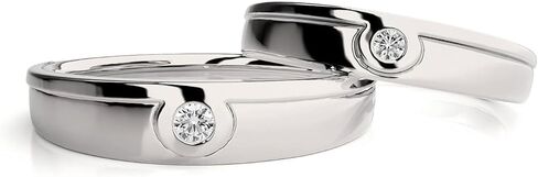 Sterling Silver/10K 14K 18K Gold Custom Wedding Rings for Him and Her with Moissanite/Diamonds Matching Wedding Bands for Couples Size 3-16 in Saudi Arabia
